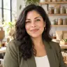 Maite Ulloa in a natural food products workspace